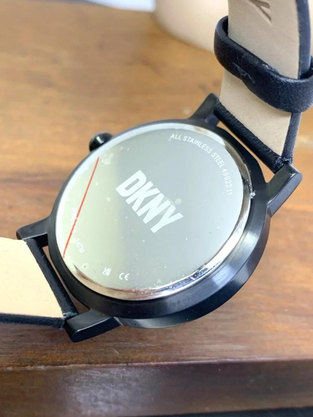 DKNY Women's Watch NY6619 Soho D Quartz White Black Dial Leather Strap 34mm